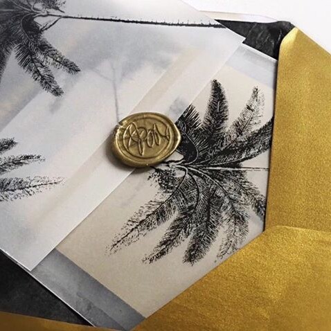 Colonial Palm Wedding Invitation