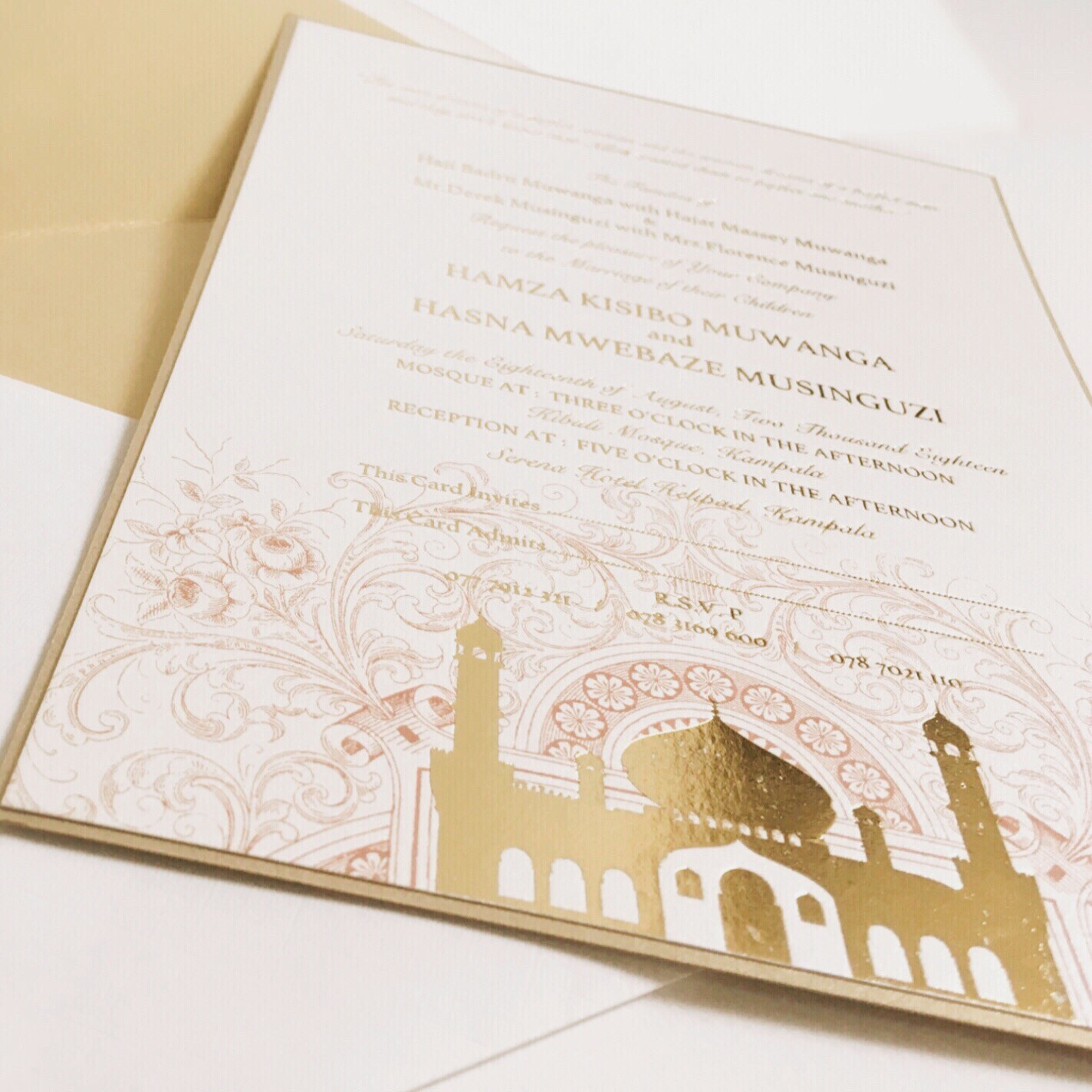 Gold Embossed Muslim Invite