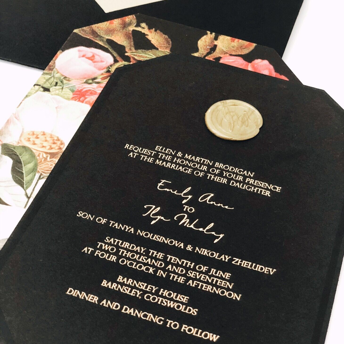 Posh Black Wedding Invitation