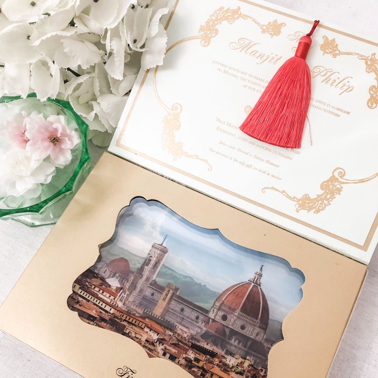 Custom Made Wedding Invitation Boxes - Florence Dream