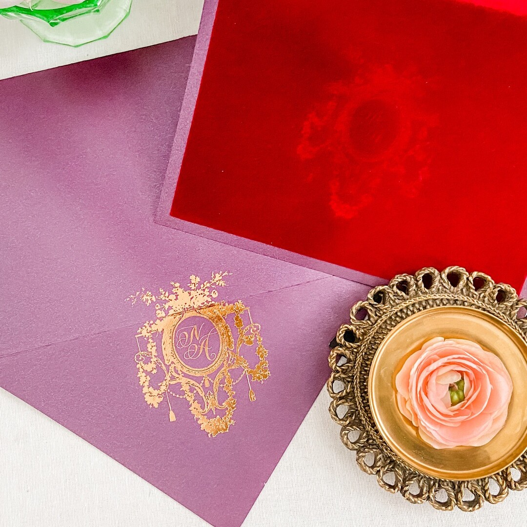 Red velvet wedding invitations
